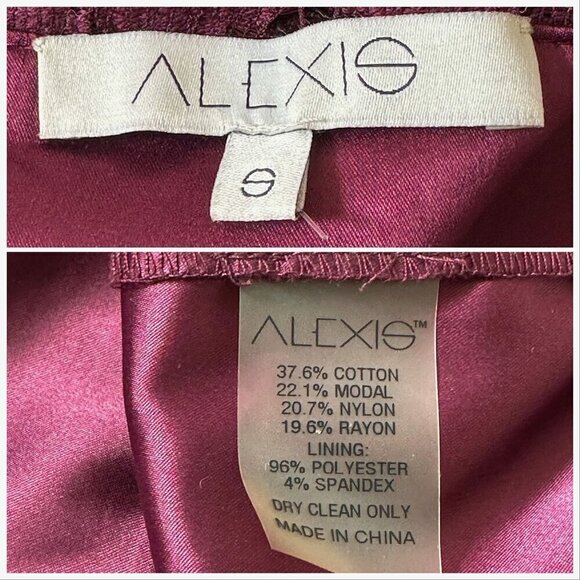 Alexis Philippe Lace Cold Shoulder Jumpsuit,  burgundy/ black,‎ Size S - Picture 4 of 16